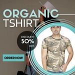 Comfortable and Soft 100% Organic/Bamboo Cotton Men’s Solid T-Shirt ,Army green